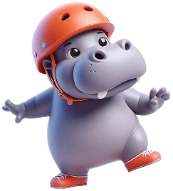 Carnival hippo mascot